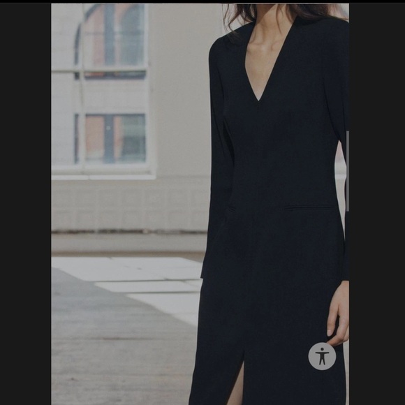 Zara Dresses & Skirts - Elegant Black V-Neck Dress by Zara, Medium